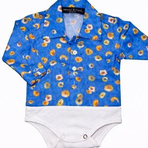 Floral Blue Kids Bodysuit